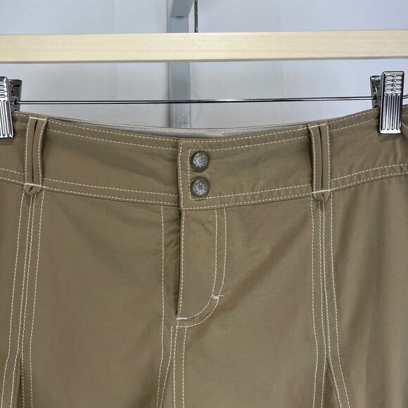 ATHLETA Whatever Skort Skirt w Shorts Zip Fly Flare Khaki Tan Size 6 Petite 6P - Picture 4 of 9